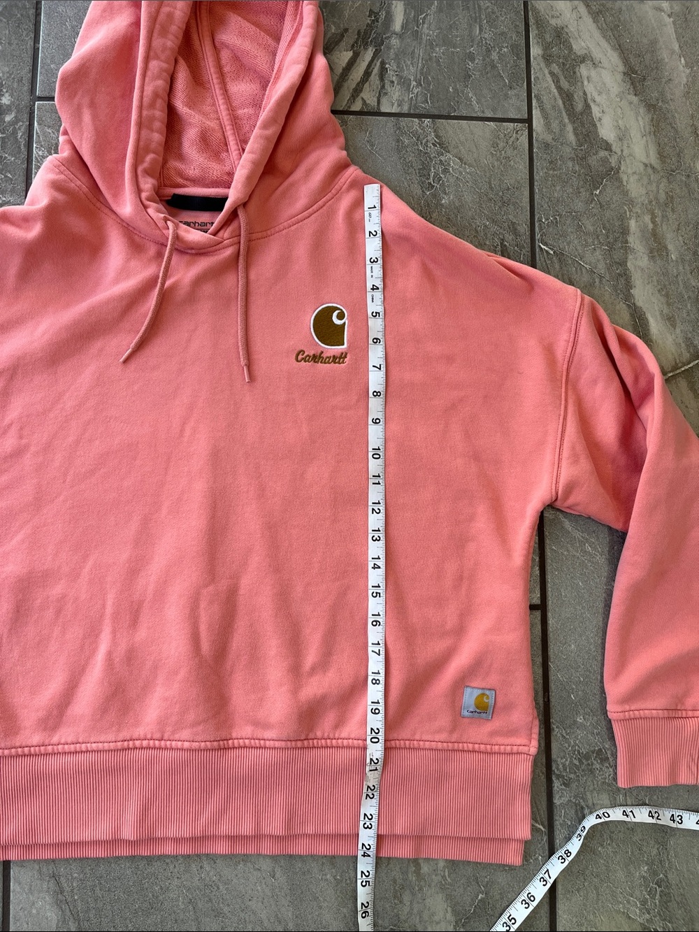 💓 Carhartt French Terry Midweight Hoodie Size Large Oversized Pink - Picture 11 of 11